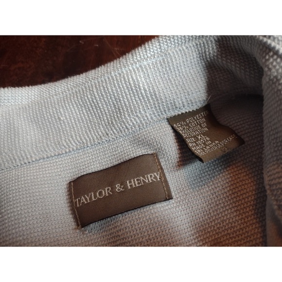 Taylor & Henry Mens Polo Knit Gray Short Sleeve XL Pullover Casual Pocket - Picture 7 of 7